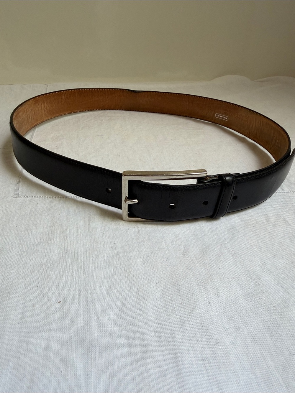 Coach Vintage Modern Harness Classic Black Leather Belt Men’s 32”
